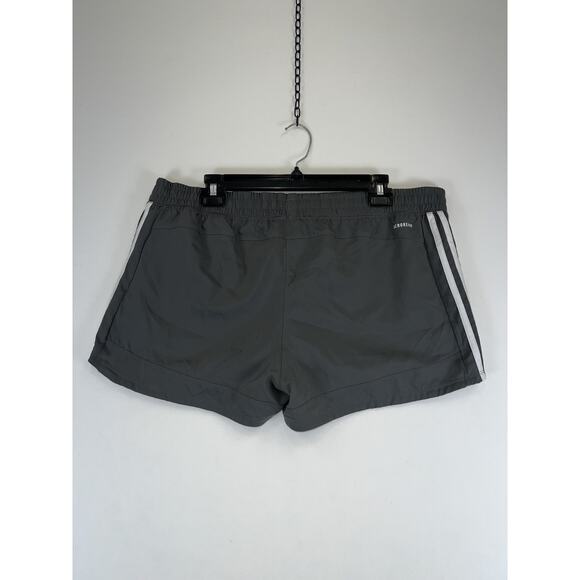 Adidas Pacer 3S Woven Shorts Womens XL Grey Six White Aeroready Training Gym - Picture 2 of 6